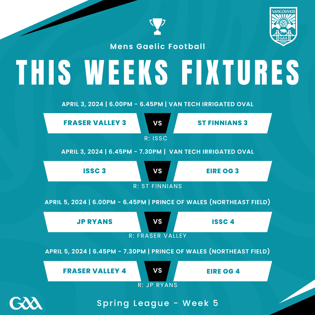 Gaa Week Week 5 of the 2024 Vancouver GAA Gaelic Football Spring League ...